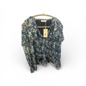 Ramy Brook Blue Floral Blouse